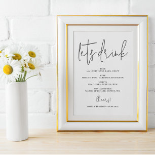 Open bar Buvons signe mariage Poster