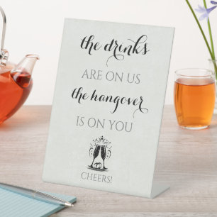 Open Bar Hangover Pedestal Sign