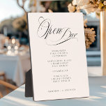 Open Bar! Modern, Calligraphy, Beige  Plaque<br><div class="desc">"Open Bar" Modern,  Calligraphy,  Beige,  Wedding Drink Menu Sign. Personalized in minutes. Add your data,  and you can select the font,  colour,  size and position individually by clicking "Personalize more".</div>