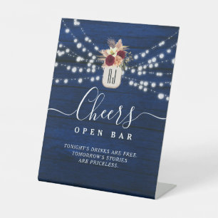 Open Bar Pedestal Sign
