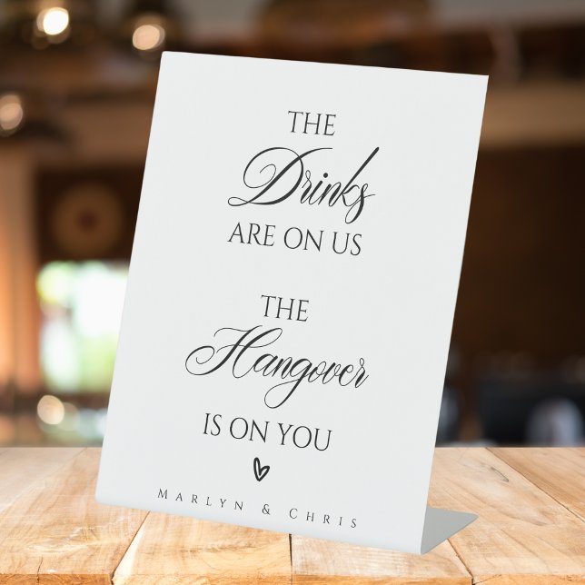 Open Bar Sign, The Drinks Are On Us | Wedding Sign (Creator Uploaded)