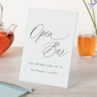 Open Bar Wedding Sign Elegant Modern Calligraphy