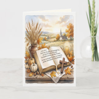 Open Bible Psalm 100 Thanksgiving Card