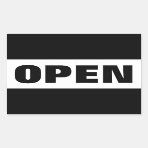OPEN BLACK&WHITE text Sticker