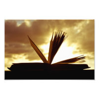 Open Book and Sunset Photograph
