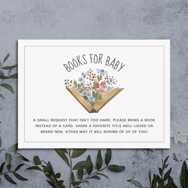 Open Book Baby Shower Book Request Enclosure Card (Creator Uploaded)