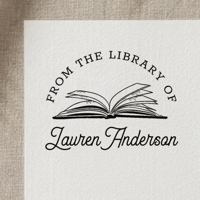 Open Book from the Library of Bookplate Self-inking Stamp (Creator Uploaded)