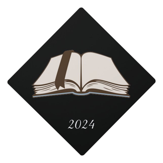 Open Book Graduation Cap Topper (Front)