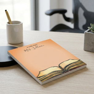 Open Book Illustration Teacher Gift Notepad