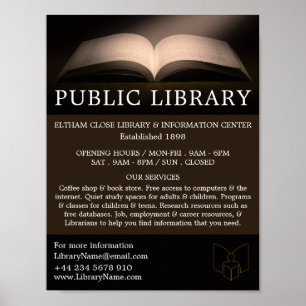 Open Book, Library Advertising Poster