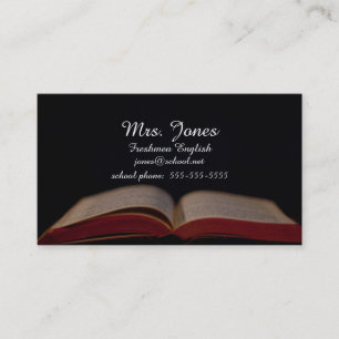 Open book teacher contact card