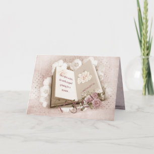 open book with birthday message card