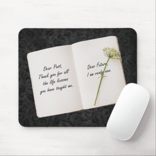 Open Book With Inspirational Quote Mouse Pad