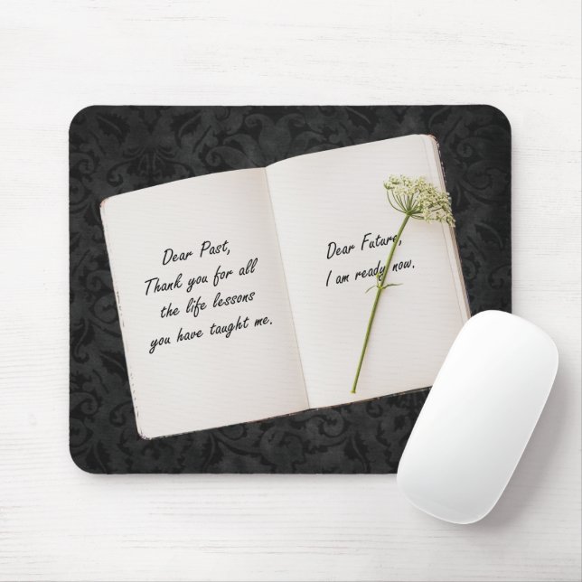 Open Book With Inspirational Quote Mouse Pad (With Mouse)