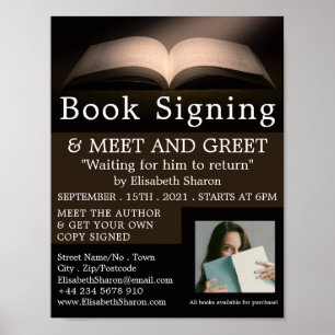 Open Book, Writers Book Signing Advertising Poster
