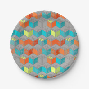 Open books paper plate