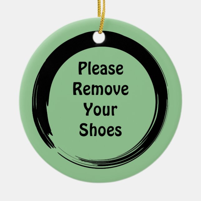 Open Circle Door Hanger Ceramic Ornament (Front)