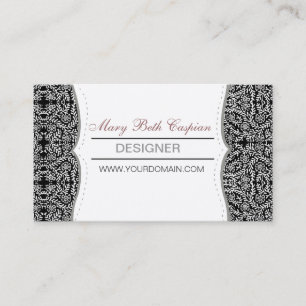 Open-Close Classic Floral Damask Pattern Motif Business Card