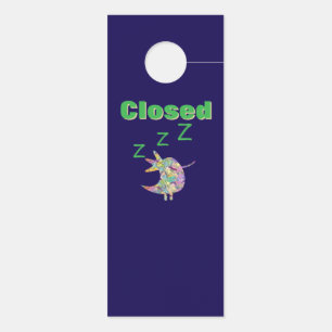 OPEN / CLOSED Dk Blue  Door Hanger