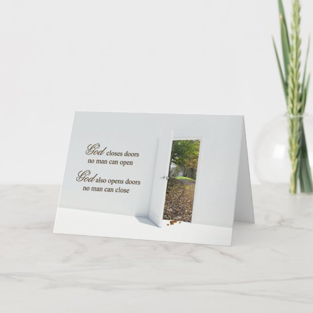 Open Door With Autumn Scene Card (Front)