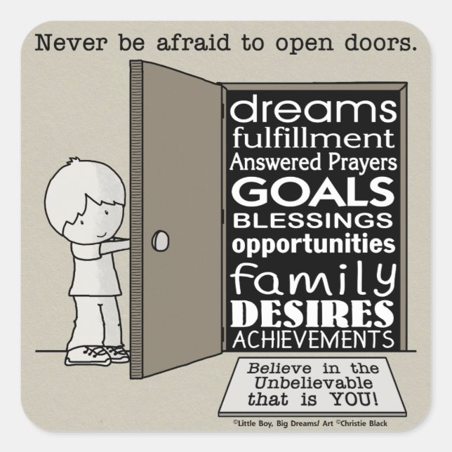 Open Doors Square Sticker (Front)