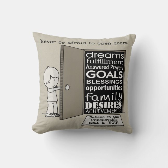 Open Doors Throw Pillow (Front)