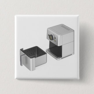 Open empty air fryer 2 inch square button