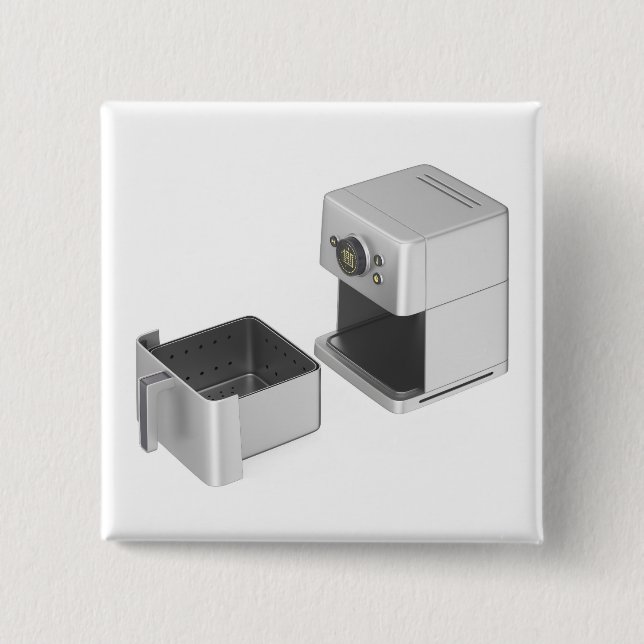 Open empty air fryer 2 inch square button (Front)