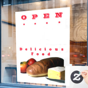 Open For Business Window Poster  Size: 52" x 72", Cling