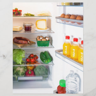Open fridge filled with food
