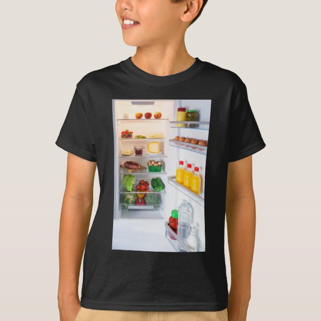 Open fridge filled with food T-Shirt (Front)