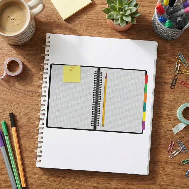 Open Graph Paper Notebook with Pencil Planner (Creator Uploaded)