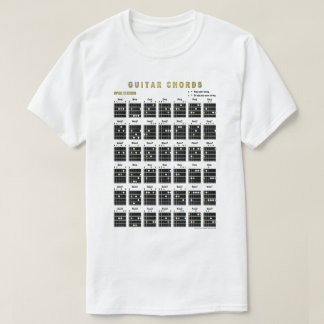 Open Guitar Chords On Front And Back T-Shirt