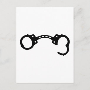 Open handcuffs postcard
