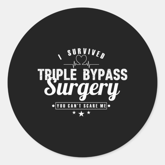 Open He Surgery Recovery I Survived Triple Bypass Classic Round Sticker (Front)