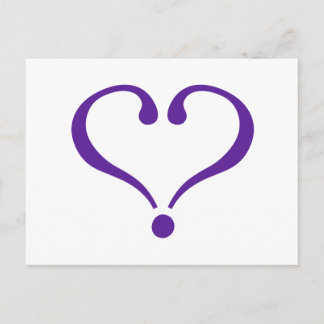 Open heart in purple for Valentine's Day love Holiday Postcard