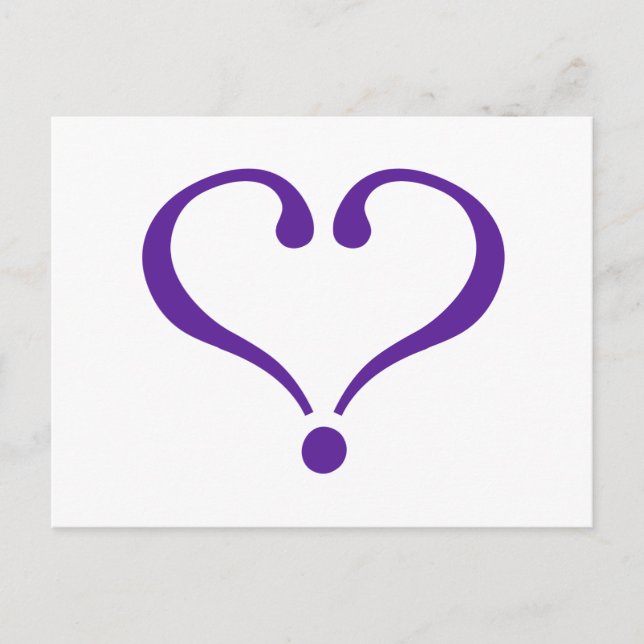 Open heart in purple for Valentine's Day love Holiday Postcard (Front)