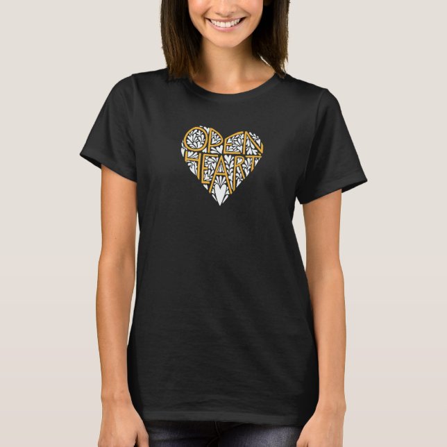 Open Heart Meditation Mindfulness Yoga Practice Mo T-Shirt (Front)