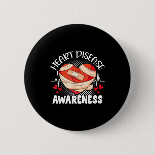 Open Heart Surgery Byp Awareness Heart Heart Disea 2 Inch Round Button