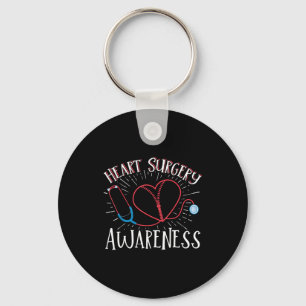 Open Heart Surgery Byp Awareness Heart Heart Surge Keychain