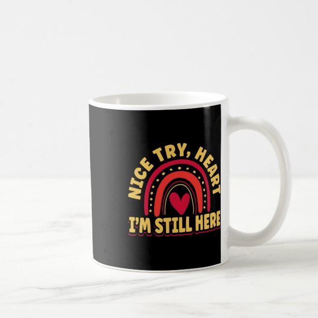 Open Heart Surgery Byp Awareness Heart I Never Tho Coffee Mug (Right)