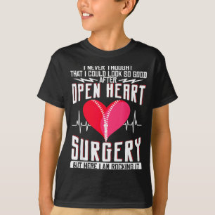 Open Heart Surgery Byp Awareness Heart I Never Tho T-Shirt