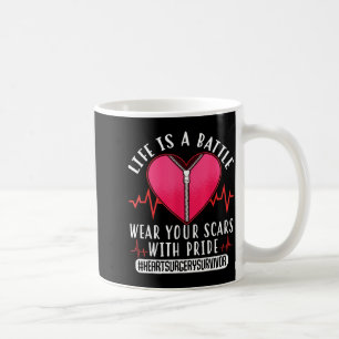 Open Heart Surgery Byp Awareness Heart Life Is A  Coffee Mug