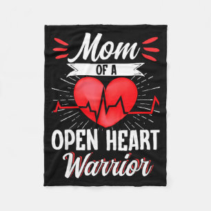 Open Heart Surgery Byp Awareness Heart Mom Of An O Fleece Blanket