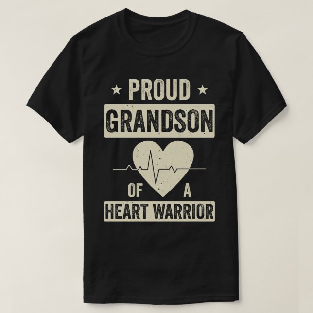 Open Heart Surgery CHD Transplant Grandson of Hear T-Shirt (Design Front)