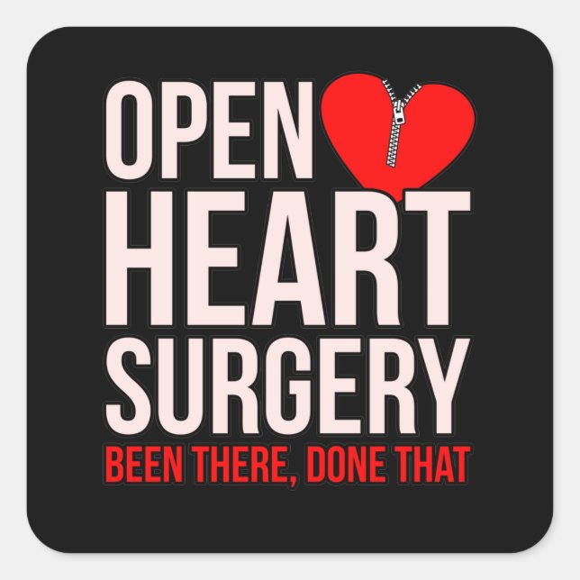 Open Heart Surgery Heart Disease Awareness Survivo Square Sticker (Front)