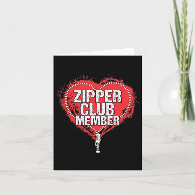 Open Heart Surgery Humour Funny Zipper Club Member Card (Front)