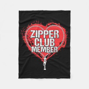 Open Heart Surgery Humour Zipper Club Member Tee G Fleece Blanket