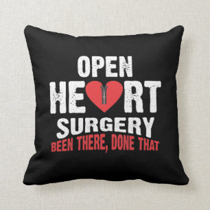Open Heart Surgery Patient Bypass Recovery Throw Pillow