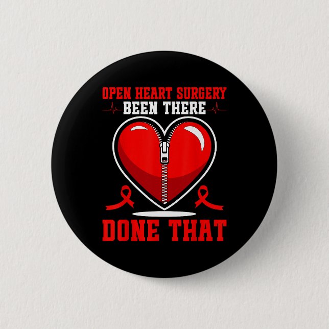 Open Heart Surgery Patients Heart Disease Awarenes 2 Inch Round Button (Front)